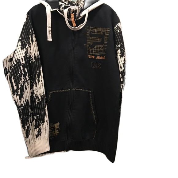 Pepe Jeans London Heavy Hoodie Sweatshirt Sweater Sleeves Men's XL Full Zip VGUC